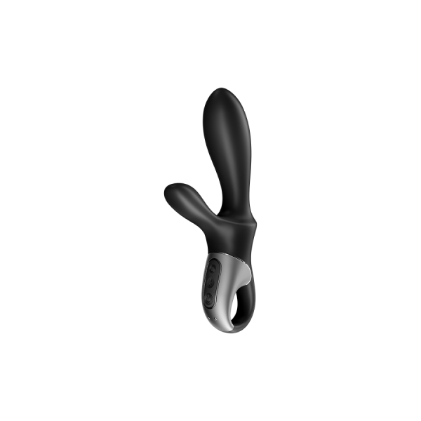 Vibromasseur rabbit noir USB, chauffant et connecté Heat Climax+  Satisfyer 
